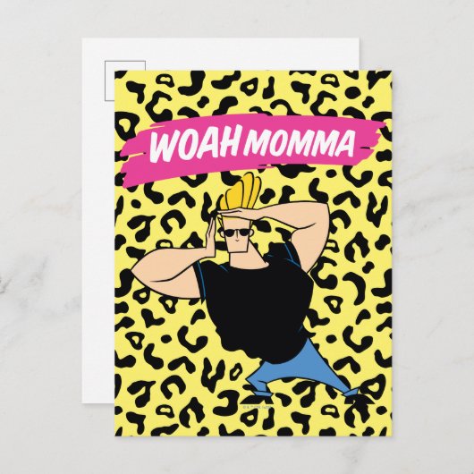 Johnny Bravo - Woah Momma Briefkaart (Voorkant / Achterkant)