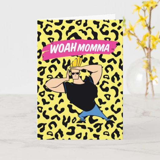 Johnny Bravo - Woah Momma Kaart (Gele Bloem)
