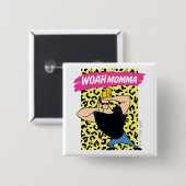 Johnny Bravo - Woah Momma Vierkante Button 5,1 Cm (Voorkant /achterkant)