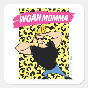 Johnny Bravo - Woah Momma Vierkante Sticker