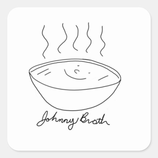 Johnny Broth Button Vierkante Sticker (Voorkant)