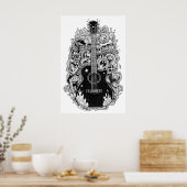 Johnny Cash Fan Art Poster, Black & White Drawing Poster (Keuken)