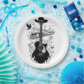 Johnny Cash Theme Plates Papieren Bordje (Feest)