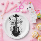 Johnny Cash Theme Plates Papieren Bordje (Feest)