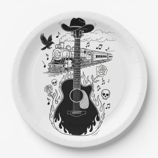 Johnny Cash Theme Plates Papieren Bordje (Voorkant)