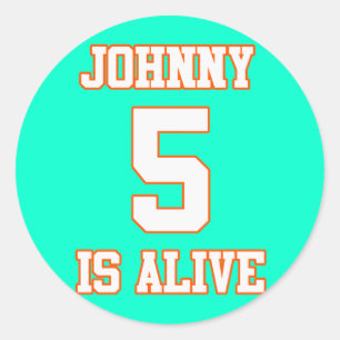 Johnny Five leeft nog Ronde Sticker