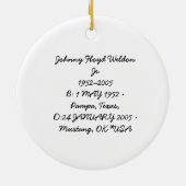 Johnny Floyd Weldon Jr Keramisch Ornament (Achterkant)