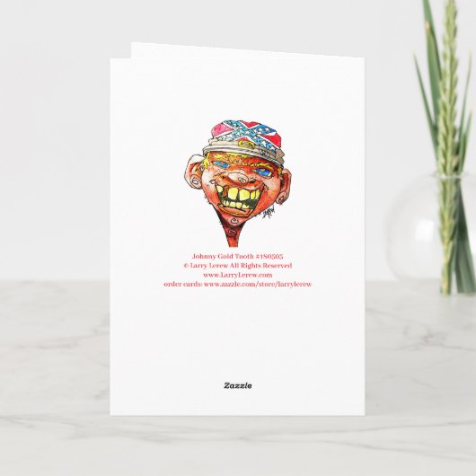 Johnny Gold Tooth viert uw gelukkige verjaardag Kaart (Achterkant)