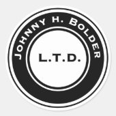 Johnny H. Bolder Ronde Sticker (Voorkant)