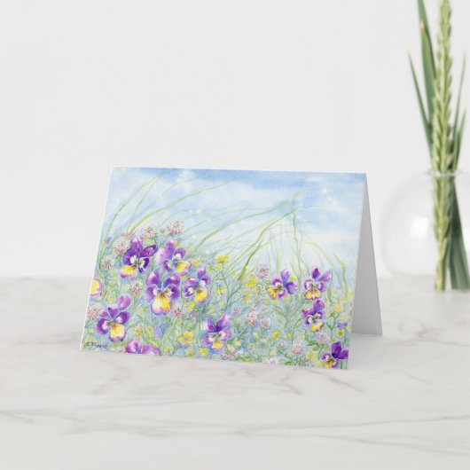 Johnny-Jump-Ups Blank Notecard Bedankkaart (Voorkant)