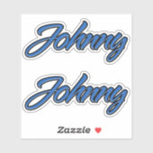 Johnny Name blue Aufkleber Sticker Stickerset (Vel)