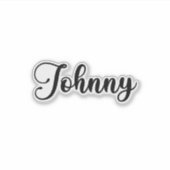 Johnny Name - Handgeschreven kalligrafie Sticker (Voorkant)