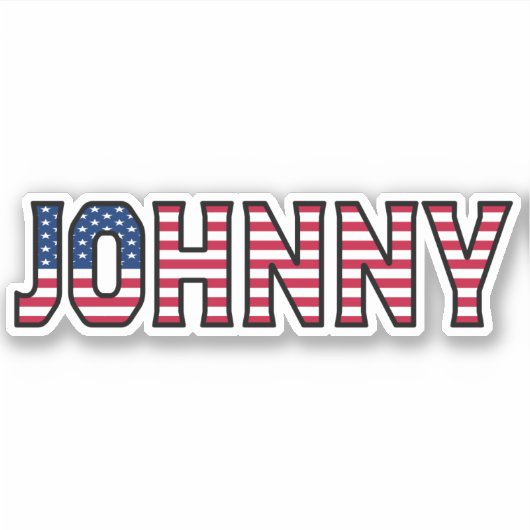 Johnny Name Vorname USA Sticker Stickerset (Voorkant)