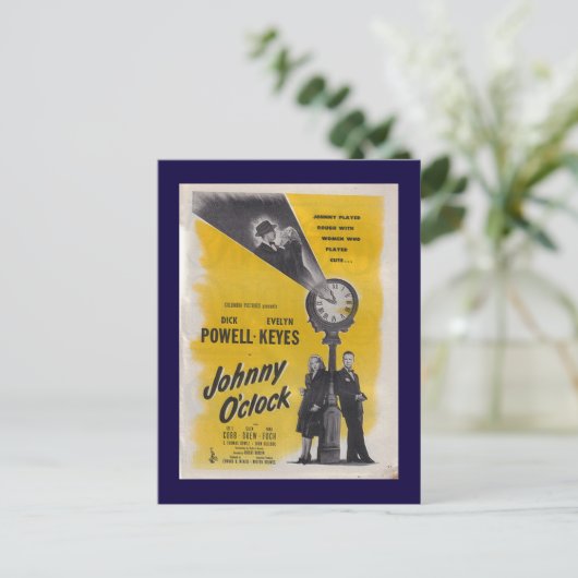 Johnny O'Clock - Monochrome Poster Briefkaart (Staand voorkant)