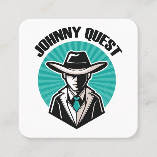Johnny Quest Vierkante Visitekaartje (Voorkant)