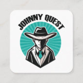 Johnny Quest Vierkante Visitekaartje (Achterkant)