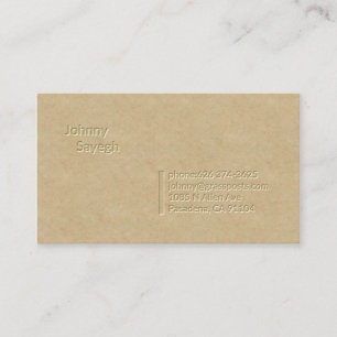 Johnny Sayegh Letterpress Visitekaartje