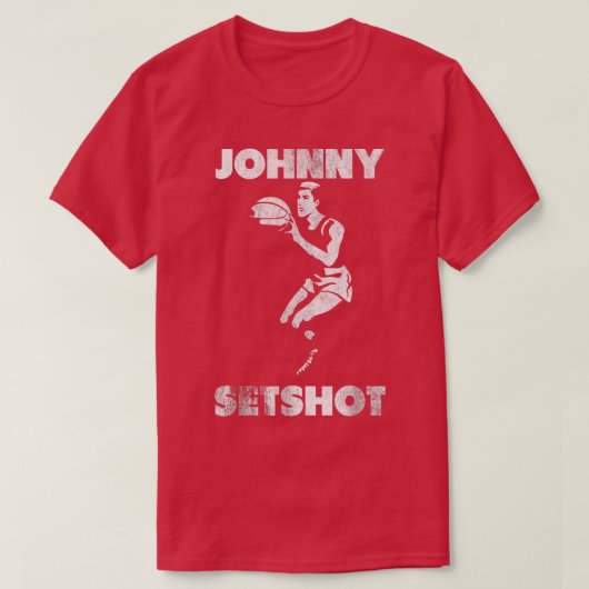 JOHNNY SETSHOT a funny basketball graphic T-shirt (Design voorkant)