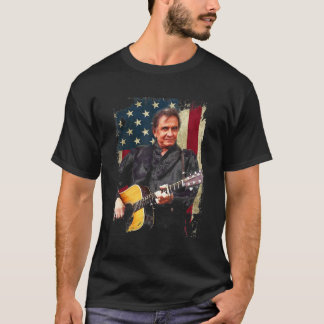 Johnny shirt Cash Country Muziek Retro Flag