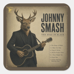 Johnny Smash Album: een Parodie Vierkante Sticker