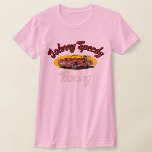 Johnny speedy racen met een  nood t-shirt