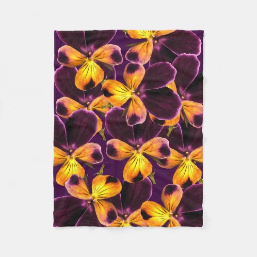 Johnny springt de Paarse Floral Fleece Blanket omh Deken (Voorkant)
