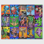 Johnny 'Toons "Colorful Creeps" Gift Wrap Cadeaupapier (Vlak)