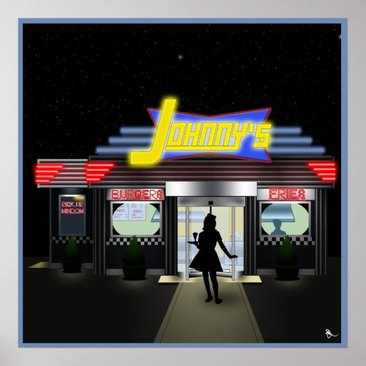 Johnny's Curb Service Retro drive in Poster (Voorkant)