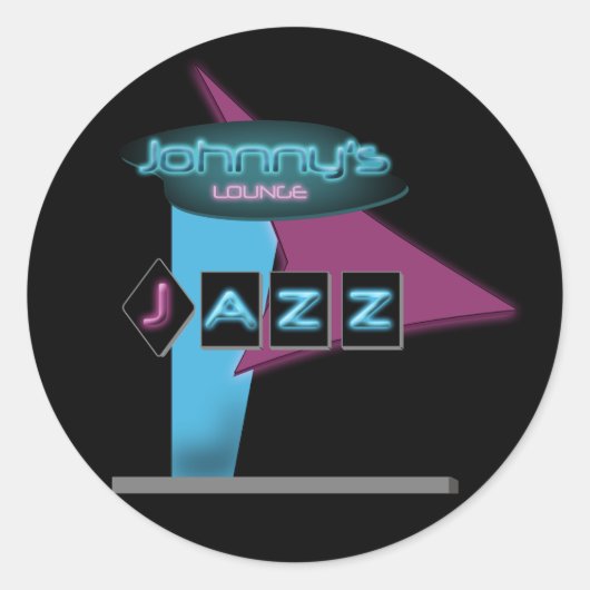 Johnny's Jazz Lounge Ronde Sticker (Voorkant)