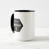 JOHNNY'S KAPPERSZAAL / Aanpasbare mok voor kappers (Voorkant links)