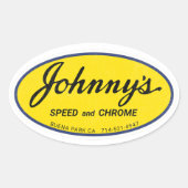 Johnny's snelheid en Chrome Ovale Sticker (Voorkant)