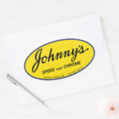 Johnny's snelheid en Chrome Ovale Sticker (Envelop)