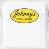 Johnny's snelheid en Chrome Ovale Sticker (Tas)