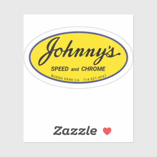 Johnny's snelheid en Chrome Sticker (Vel)