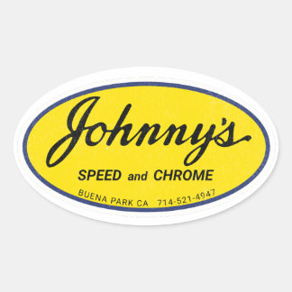 Johnny's Speed en Chrome Ovale Sticker