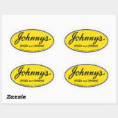 Johnny's Speed en Chrome Ovale Sticker (Vel)