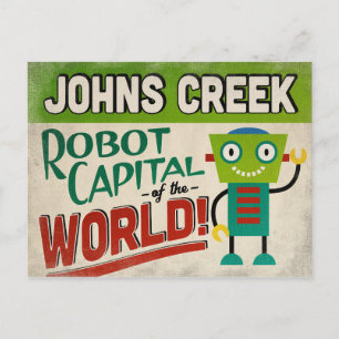 Johns Creek Georgia Robot - Funny  Briefkaart