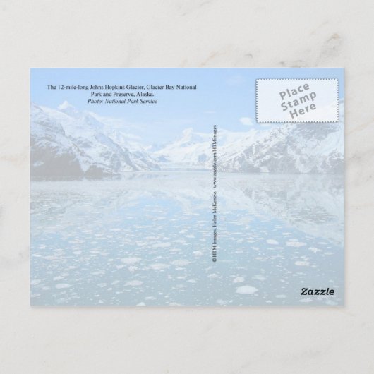 Johns Hopkins Glacier, Glacier Bay, Alaska Briefkaart (Achterkant)