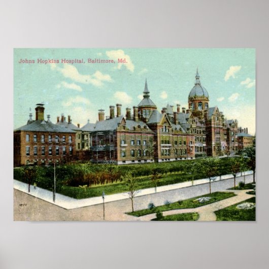 Johns Hopkins Hospital, Baltimore 1910  Poster (Voorkant)