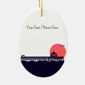 Johns Island Pier SC Retro Sunset Souvenirs 60s Keramisch Ornament (Achterkant)