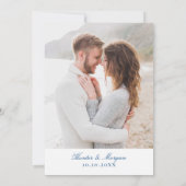 Johns Island SC Map Elegant Navy Blue Wedding Save The Date (Achterkant)