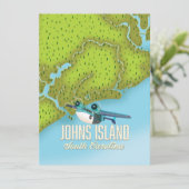Johns Island, South Carolina, VS-kaart. (Staand voorkant)