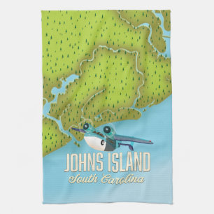 Johns Island, South Carolina, VS kaart. Theedoek