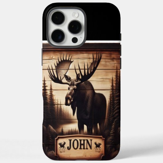 John's Woodland Moose Sign Case-Mate iPhone Case (Achterkant)