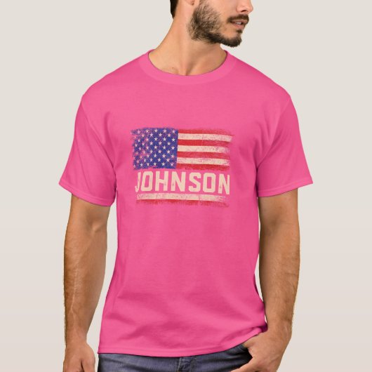 Johnson Achternaam Shirt Johnson Naam Amerikaanse (Voorkant)