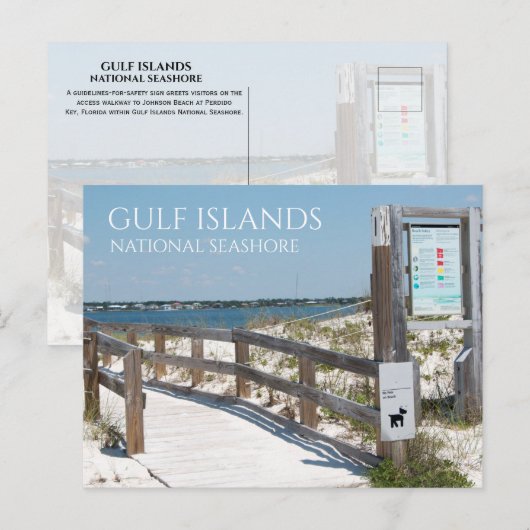 Johnson Beach Entrance, Gulf Islands NS, Florida Briefkaart (Voorkant / Achterkant)