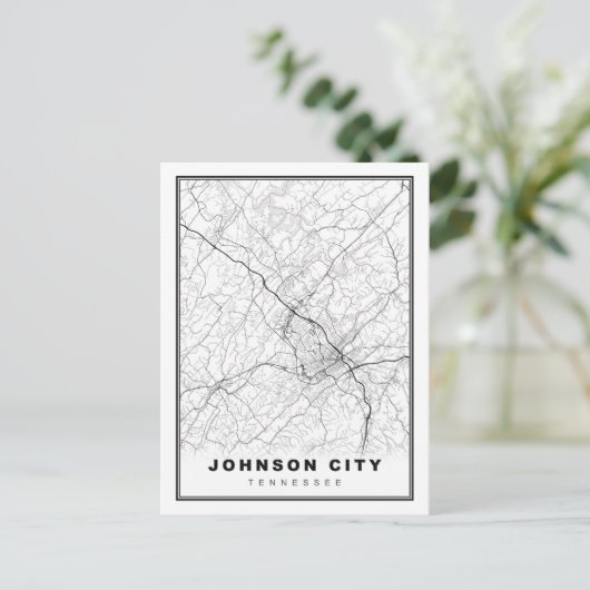 Johnson City Map Briefkaart (Staand voorkant)