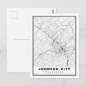Johnson City Map Briefkaart (Voorkant / Achterkant)