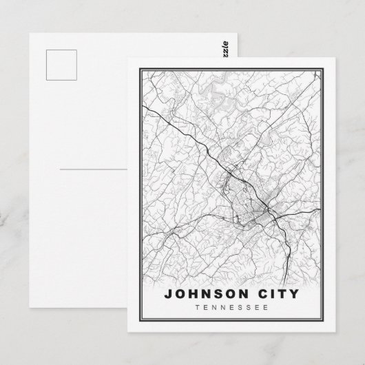 Johnson City Map Briefkaart (Voorkant / Achterkant)