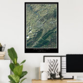 Johnson City Tennessee van Space Satellite Map Poster (Thuiskantoor)